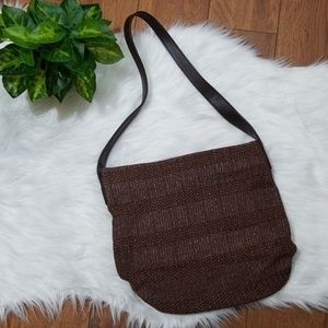 Stone Mountain Brown Woven Bucket Bag Vintage